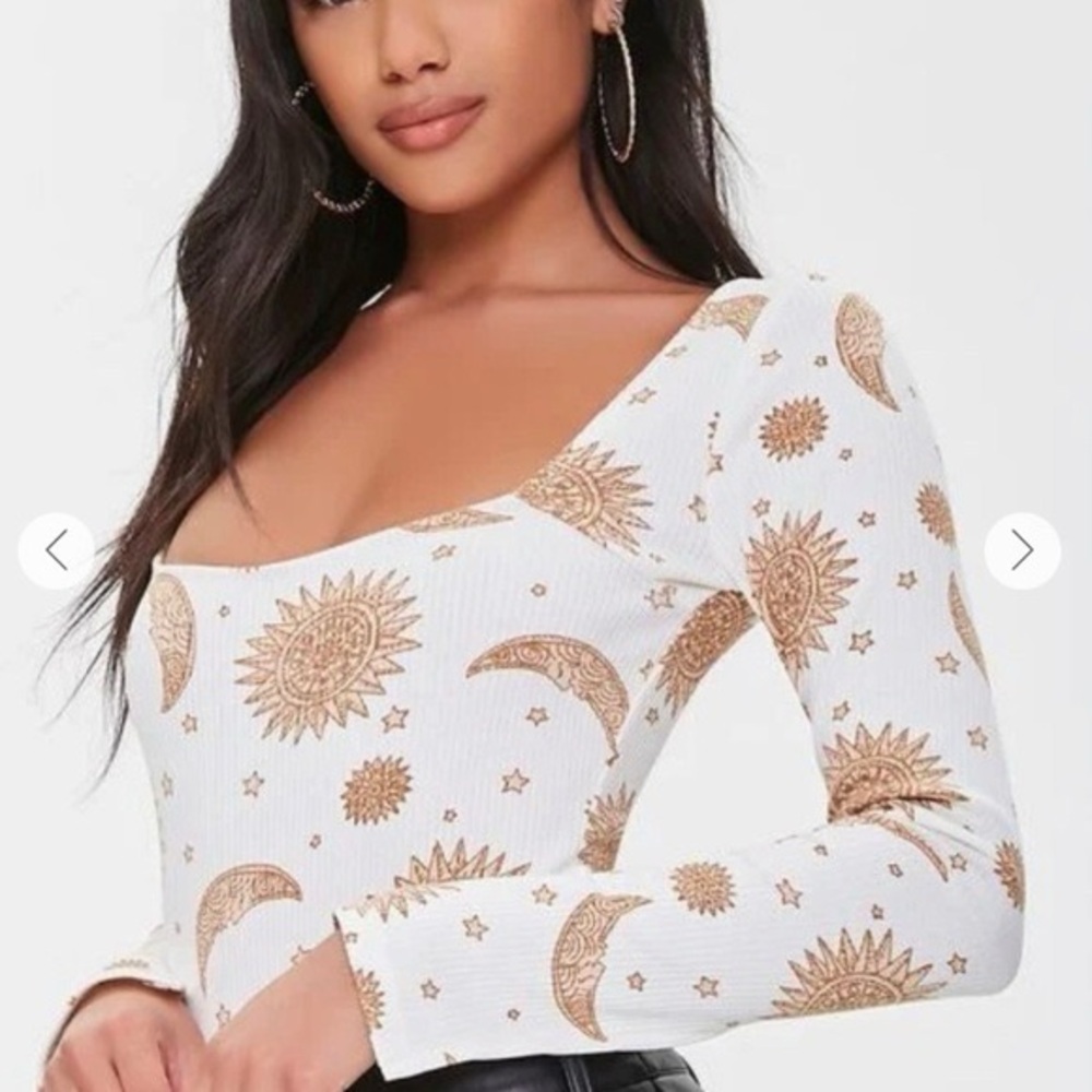 F21 celestial ribbed bodysuit